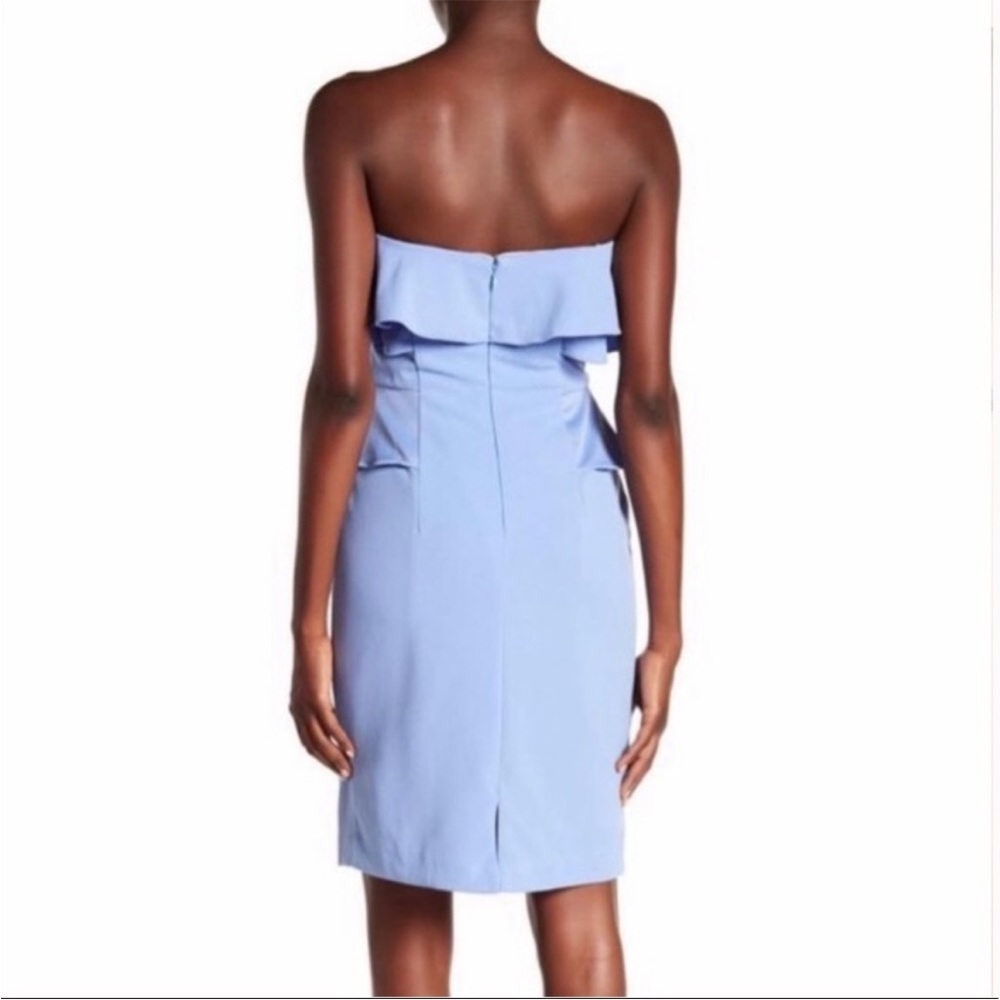 Alexia Admor Light Blue Strapless Cascading Ruffles Mini Dress New With Tags 14 - Picture 3 of 16